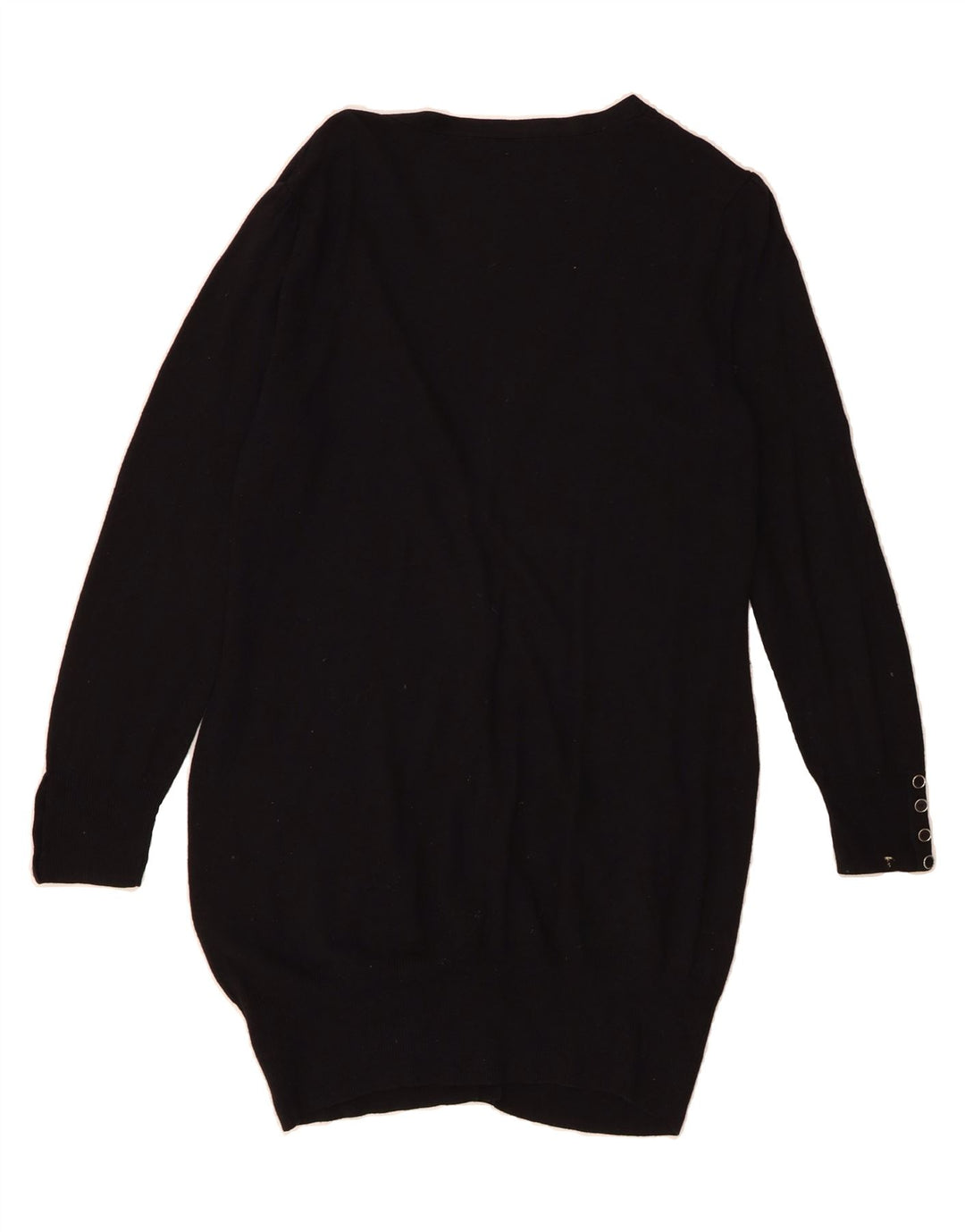 MARKS & SPENCER Womens Longline Cardigan Sweater UK 16 Large  Black Vintage Marks & Spencer and Second-Hand Marks & Spencer from Messina Hembry 