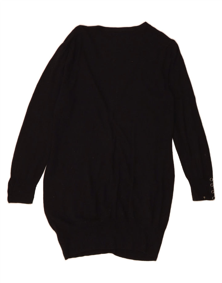 MARKS & SPENCER Womens Longline Cardigan Sweater UK 16 Large  Black Vintage Marks & Spencer and Second-Hand Marks & Spencer from Messina Hembry 