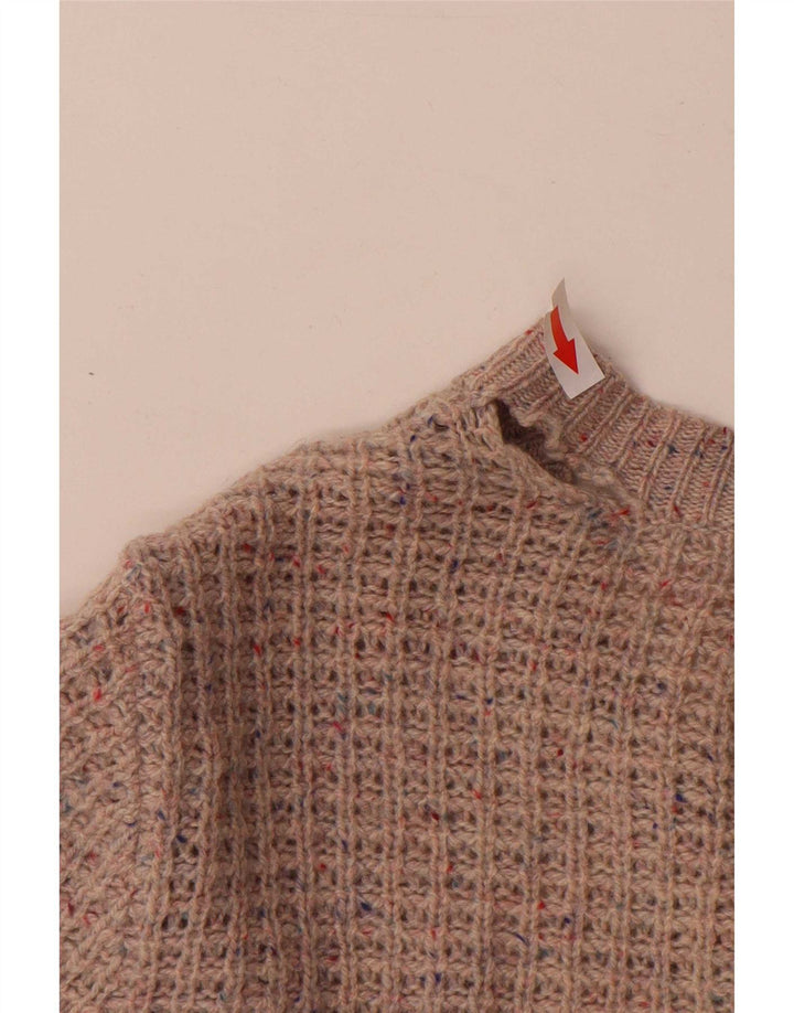 Marks & Spencer Damski sweter rozpinany UK 14, duży, szary, wełniany w cętki