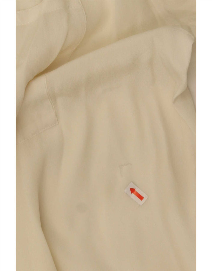 Damska bluzka koszulowa oversize w stylu vintage UK 20 2XL Off White Silk