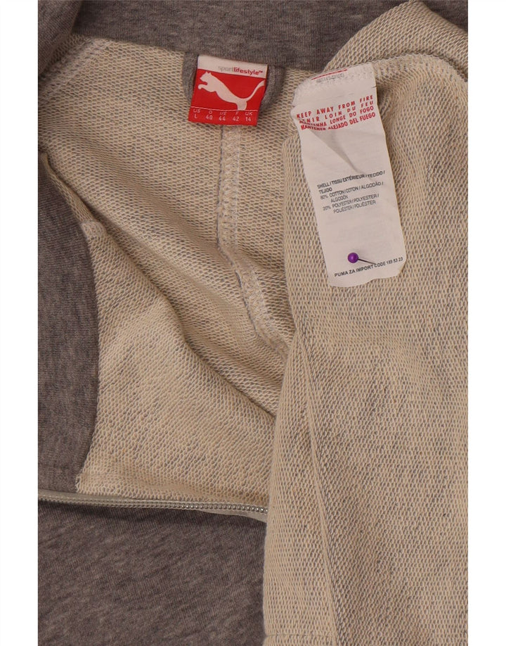 Damska bluza dresowa Puma z krótkim rękawem, oversize, UK 14, duża, szara
