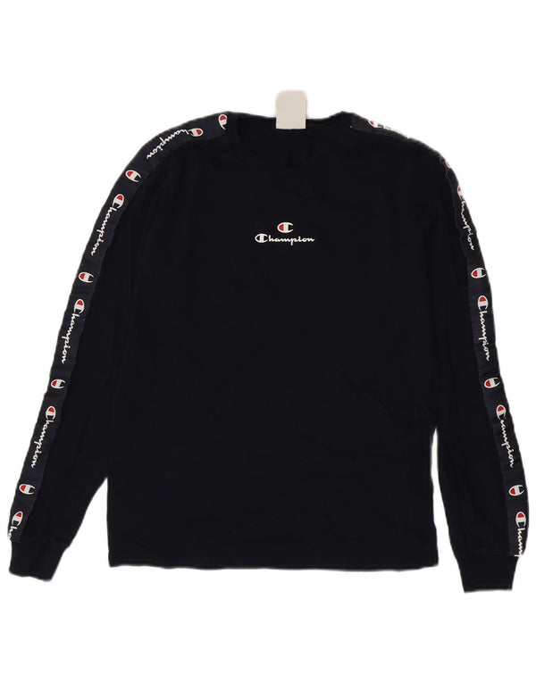 Dziewczęcy top graficzny Champion z długim rękawem 13-14 lat XL, granatowy, bawełniany