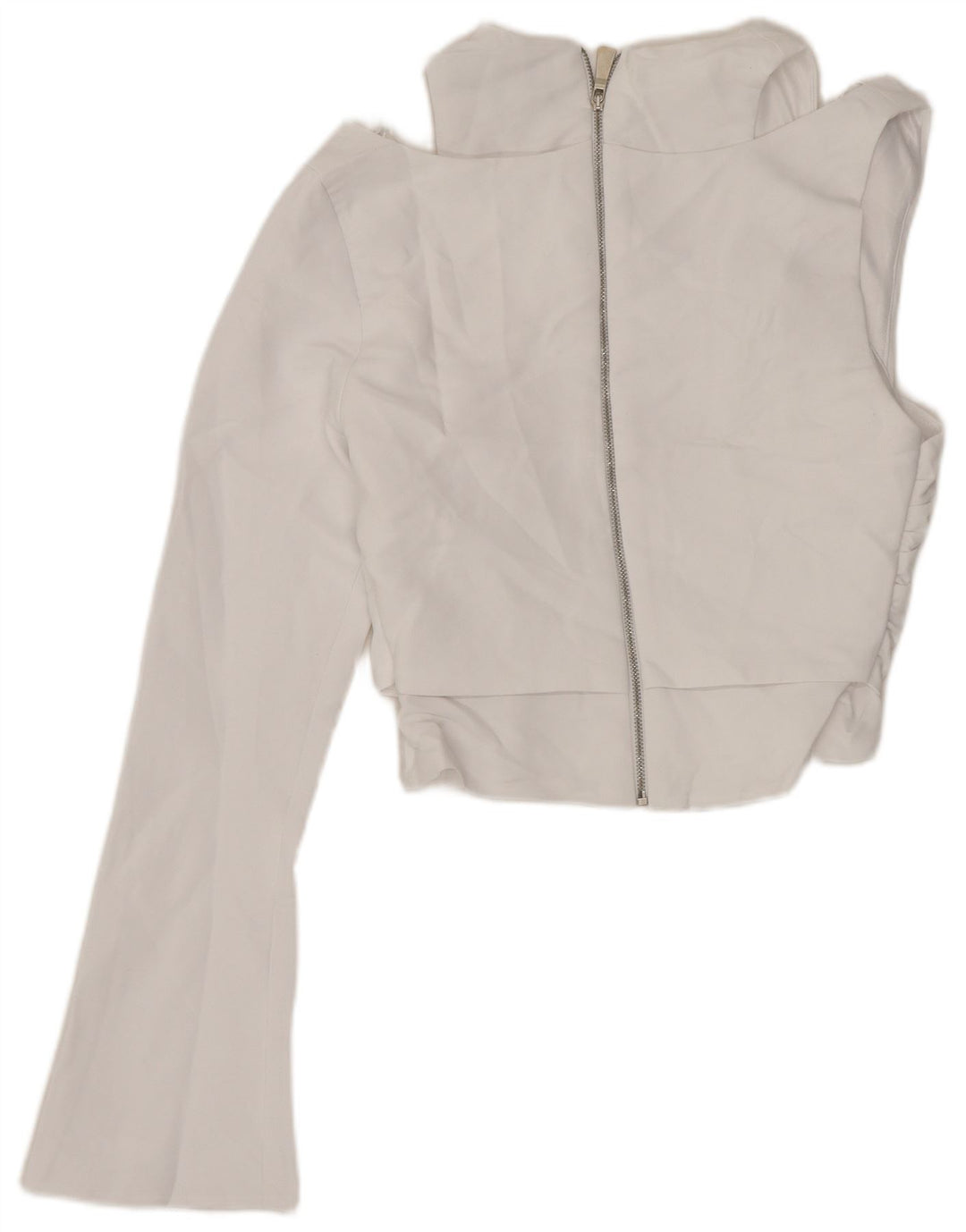 Krótki top damski Zara na jedno ramię UK 4 XS, biały poliester