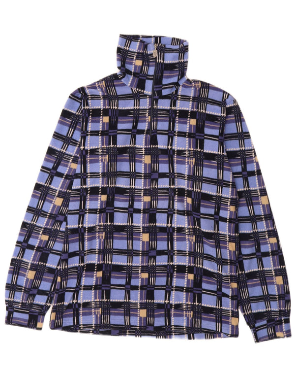 Damski sweter polarowy Conte of Florence z zamkiem błyskawicznym UK 14, średni niebieski w kratkę