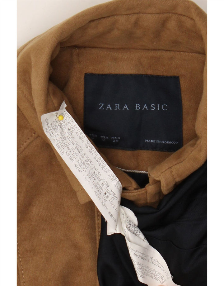 Dwurzędowy płaszcz damski Zara UK 12, średni beż, bawełna