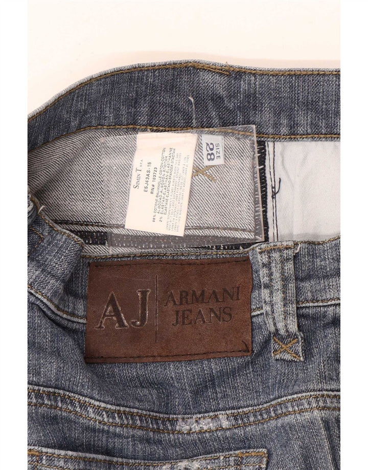 Damskie proste dżinsy Armani W28 L26 Niebieskie bawełniane