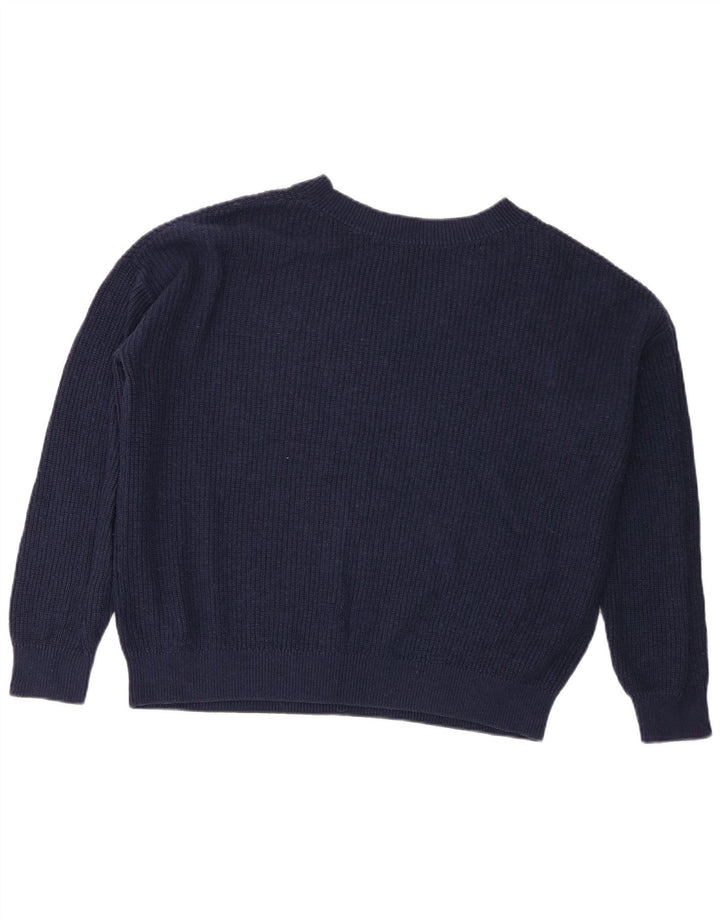 Marks & Spencer Damski sweter z dekoltem w kształcie litery V, UK 14, średni granatowy