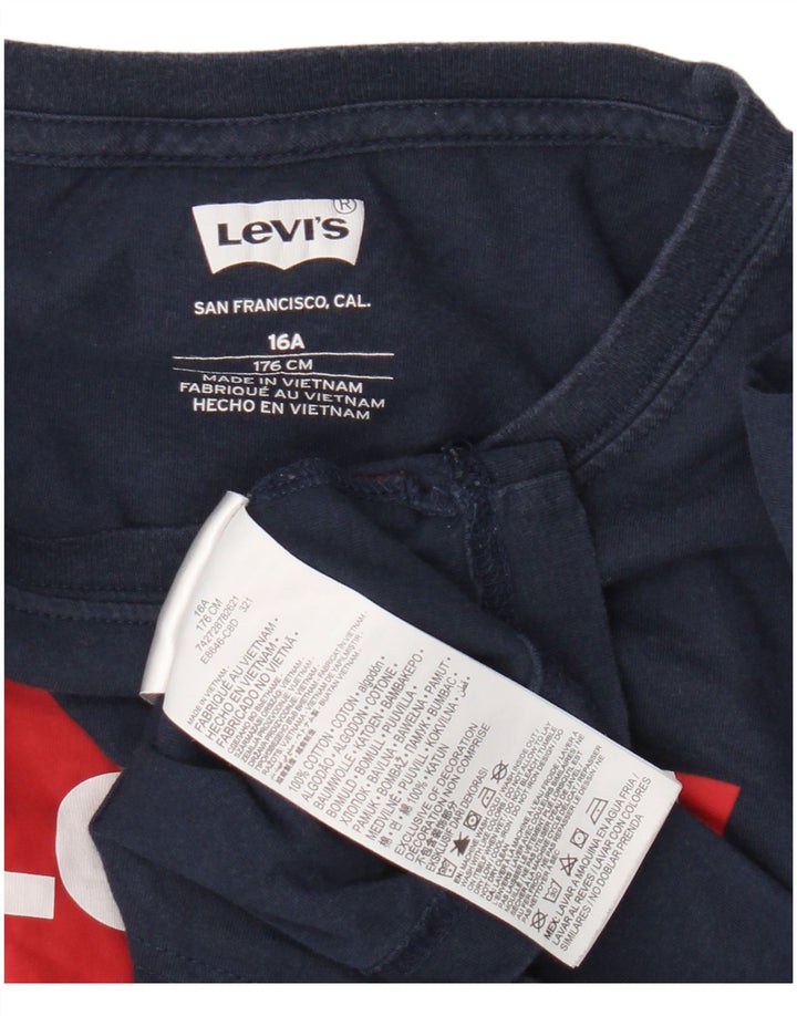 Chłopięcy top Levi's z grafiką, długim rękawem, 15-16 lat, granatowy, bawełniany