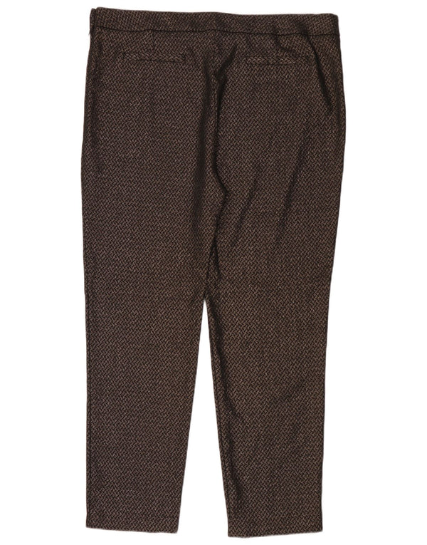Damskie spodnie typu casual M&Co z abstrakcyjnym wzorem UK 14, duże W35 L29, czarne