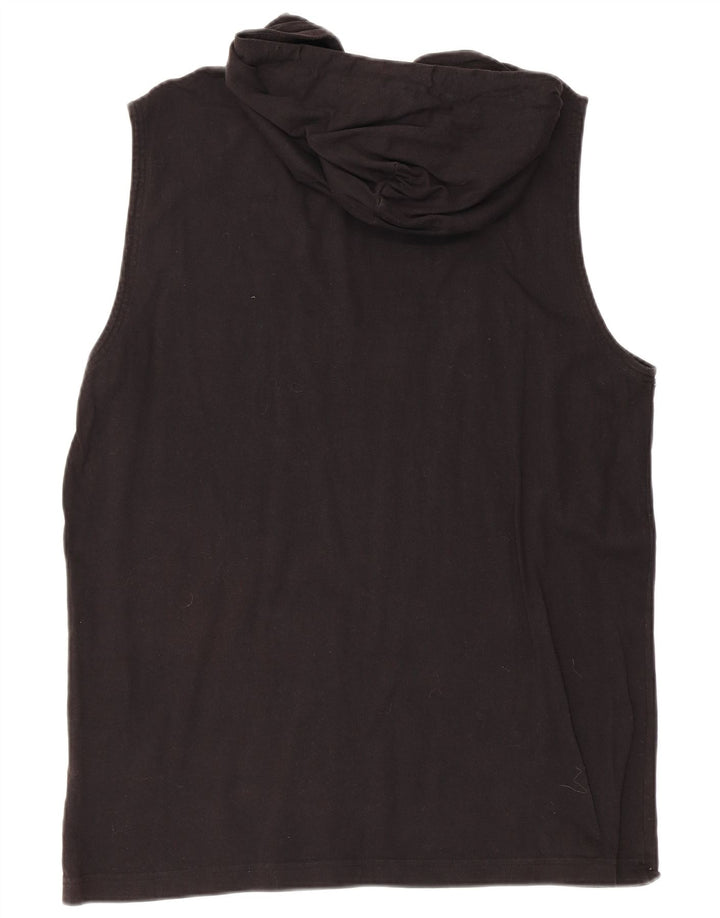 Męska kamizelka z kapturem i grafiką Champion XL, czarna, bawełniana