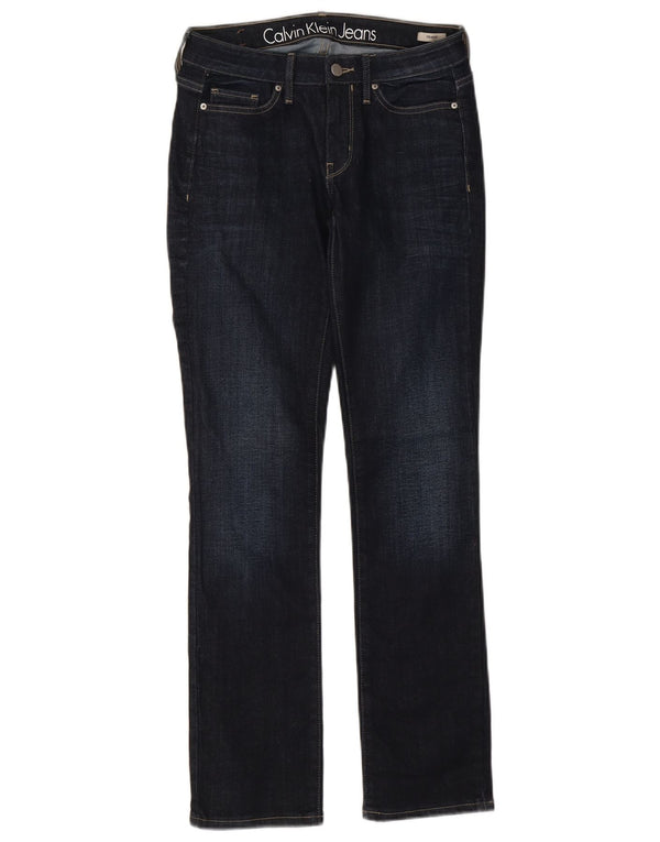 Damskie jeansy Calvin Klein Straight W25 L30 Granatowe, bawełniane