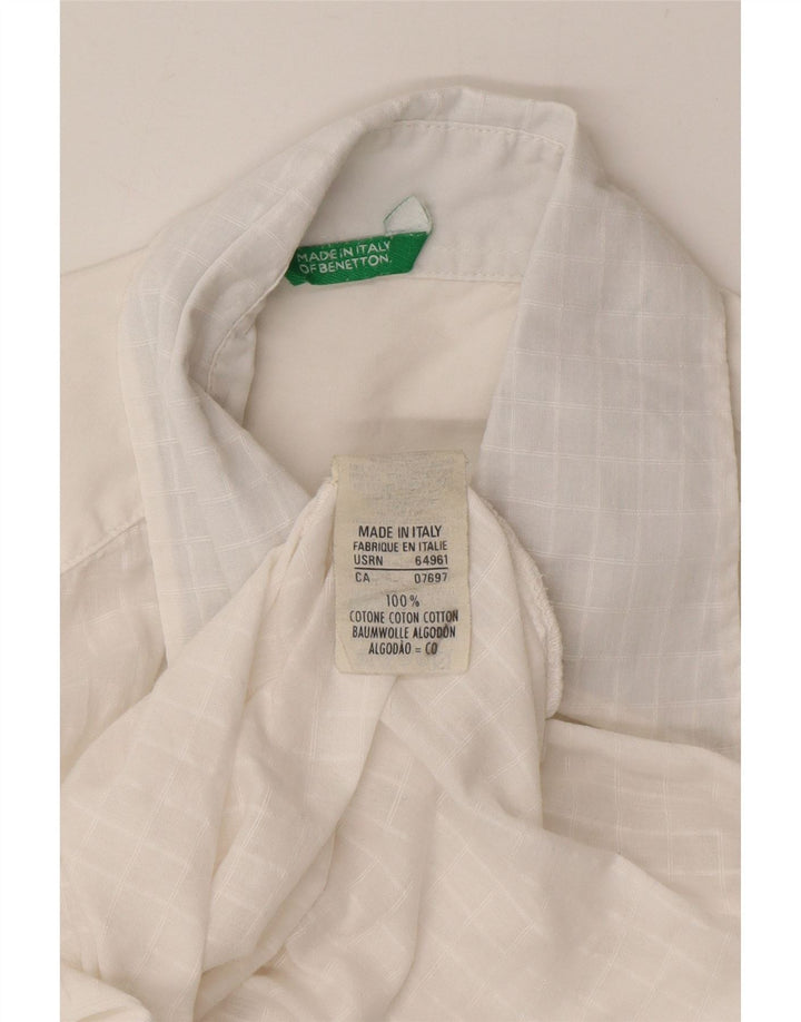 Koszula damska Benetton UK 14, bawełniana w średnią białą kratkę