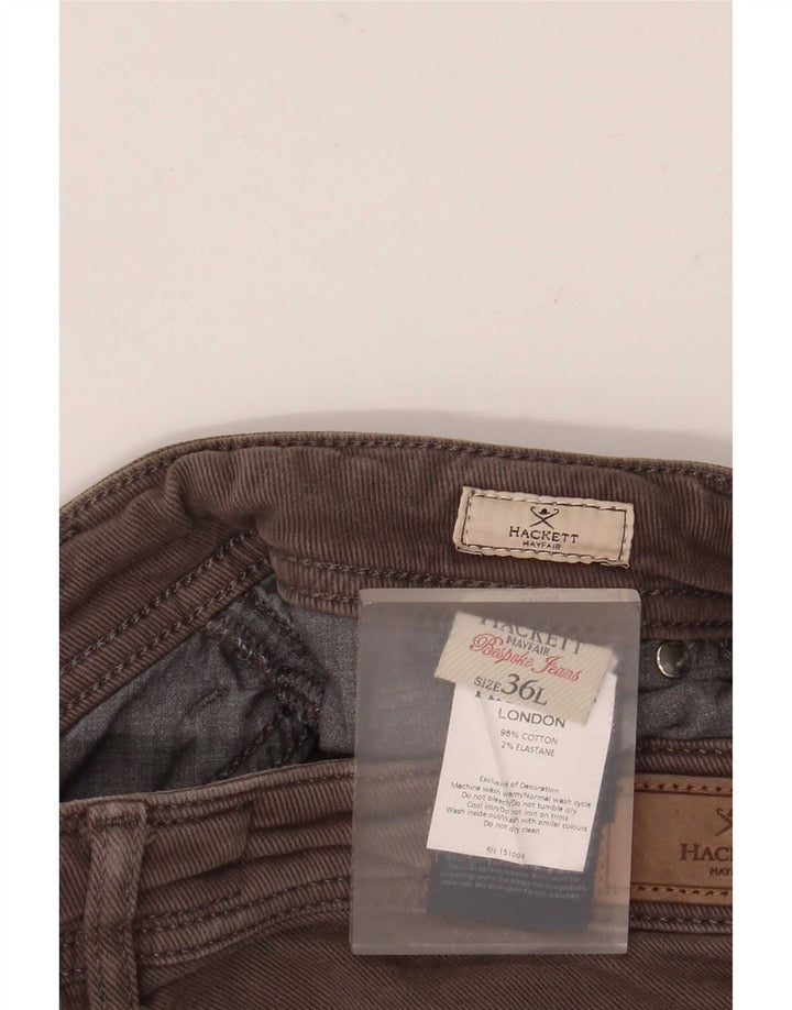 Męskie spodnie typu slim casual Hackett W36 L32 Szara bawełna
