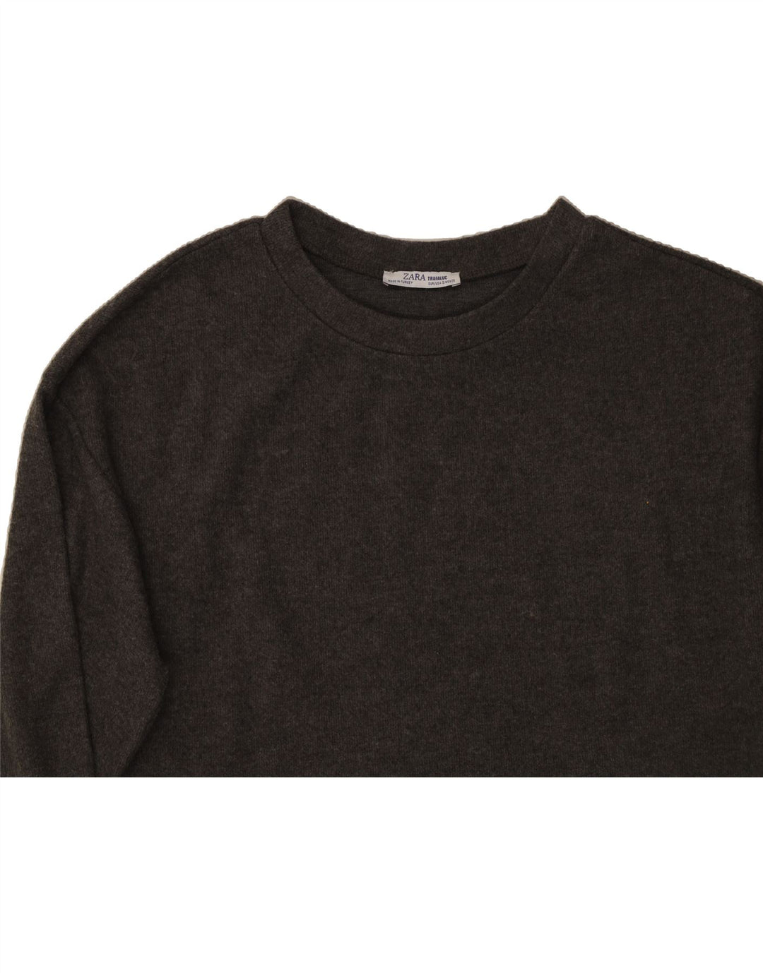 ZARA Womens Oversized Crop Top Long Sleeve UK 10 Small Grey Vintage Zara and Second-Hand Zara from Messina Hembry 