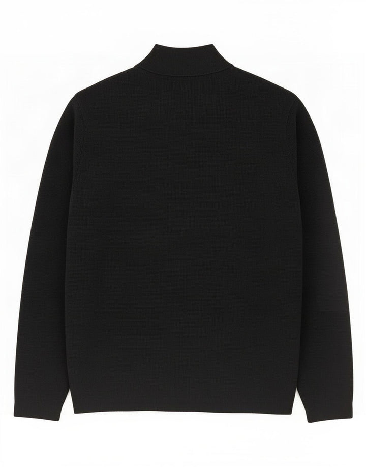 Męski sweter zapinany na zamek Massimo Dutti, duży, granatowy, bawełniany
