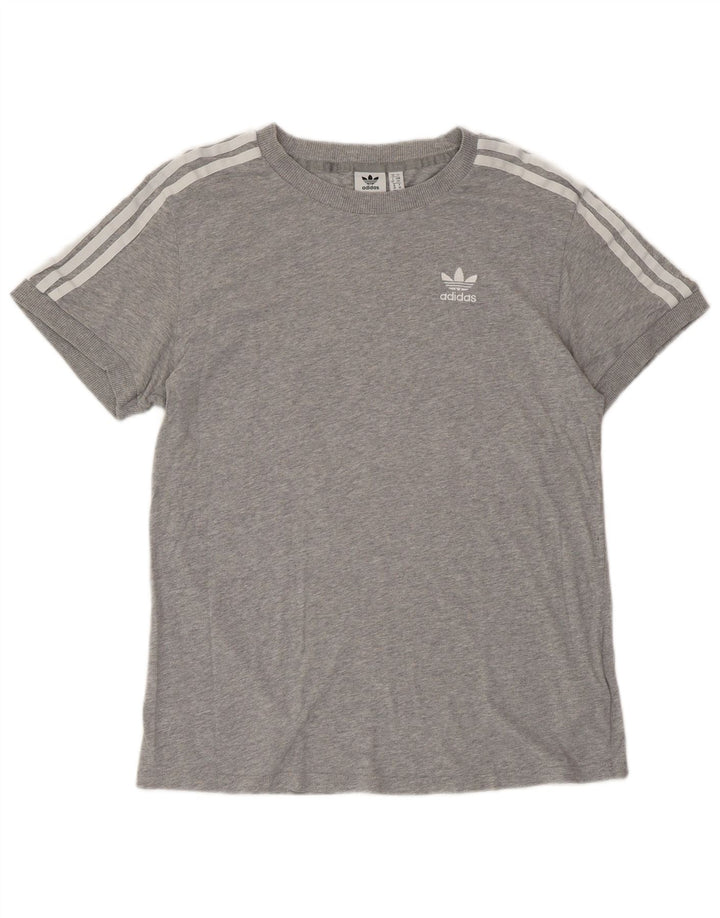Damska koszulka oversize ADIDAS Top UK 10, mała, szara bawełna
