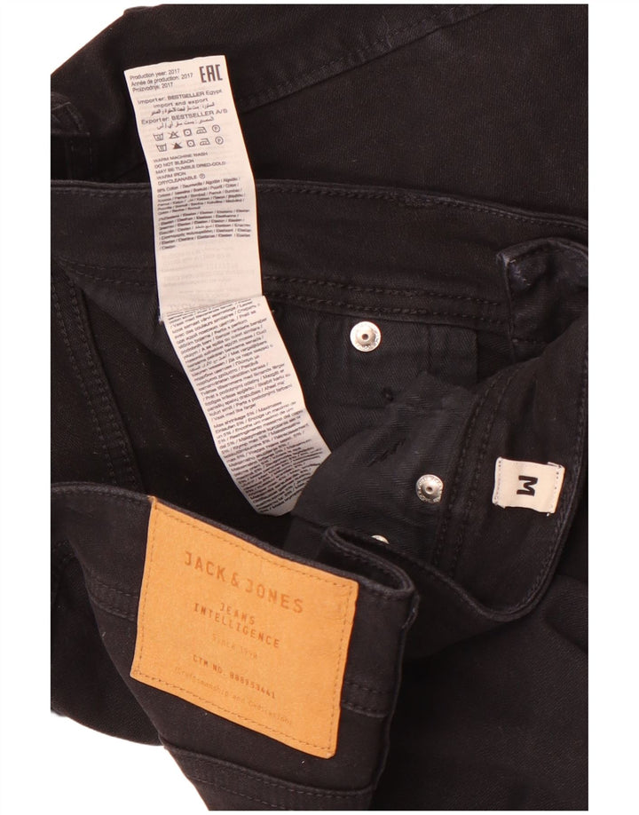 Męskie spodenki jeansowe Jack & Jones o regularnym kroju, średnie W32, czarne, bawełniane