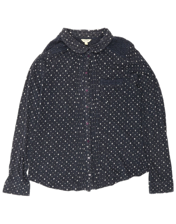 Damska bluzka koszulowa FAT FACE UK 12 Średni granatowy, bawełniany w kwiaty