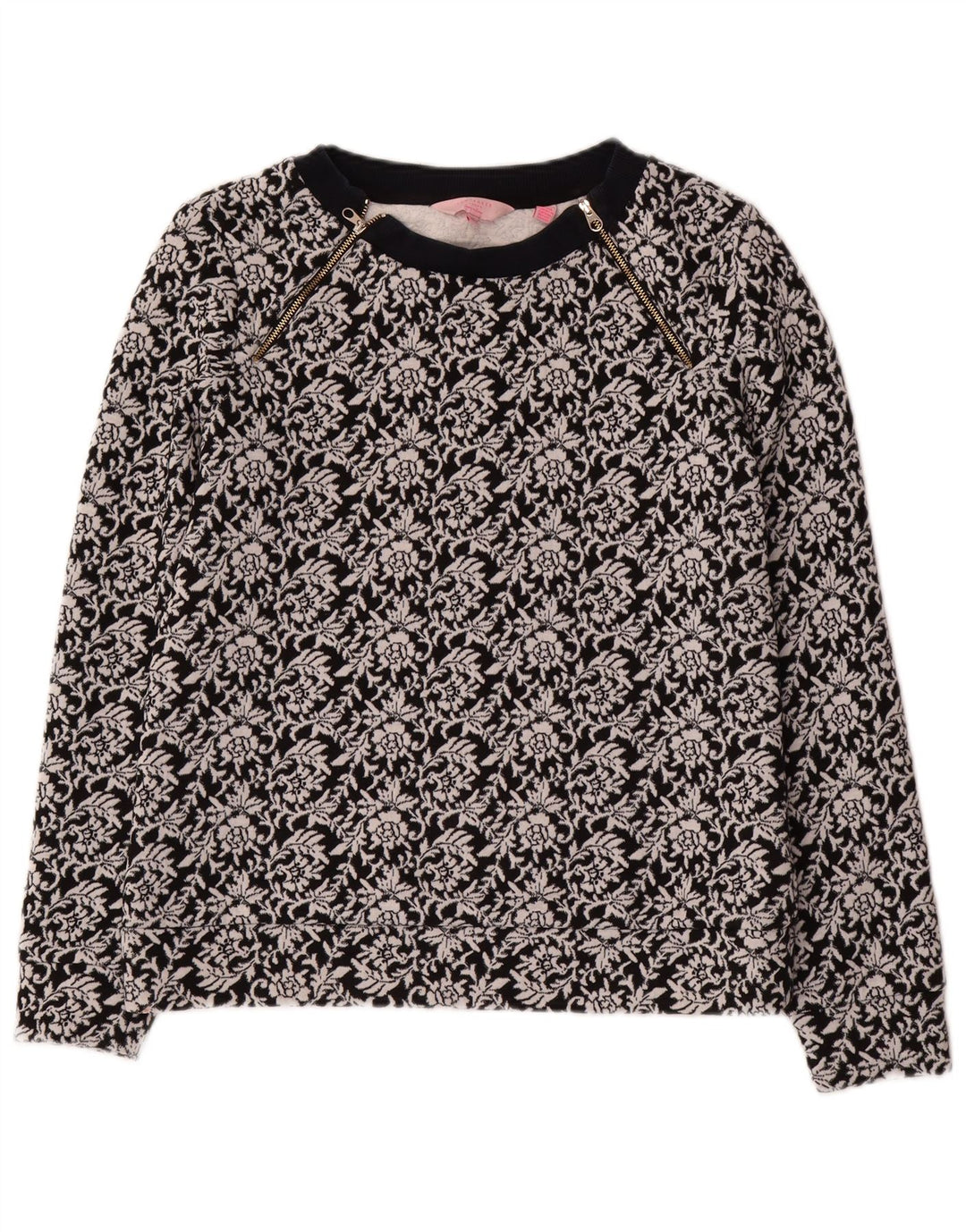 Damska bluza Ted Baker, rozmiar 2, mała, czarna, z bawełny w kwiaty