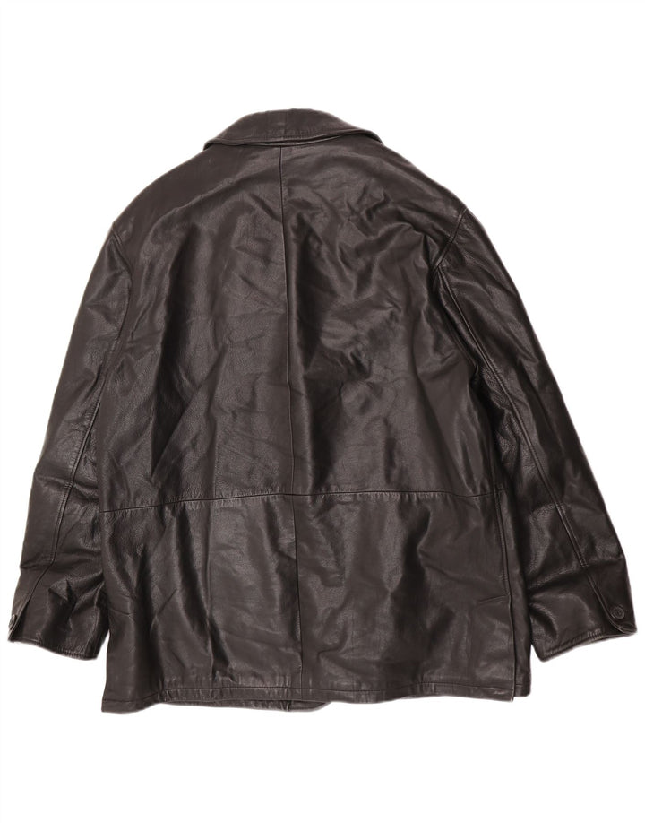 Vintage męska kurtka skórzana IT 52 XL czarna skóra