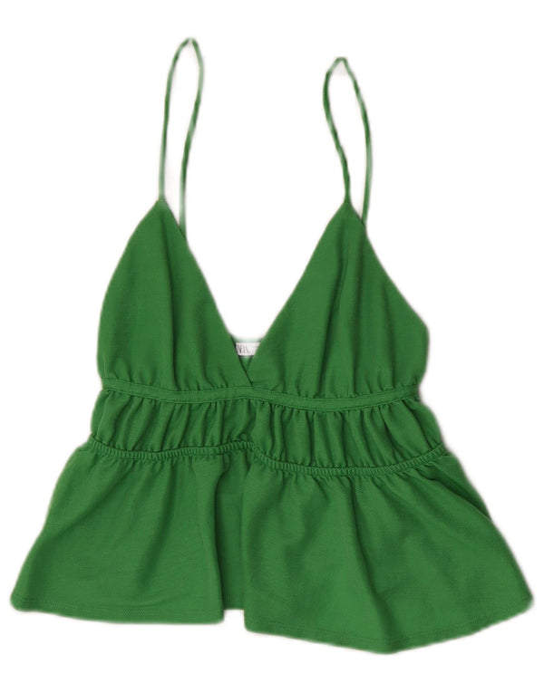 Damski top na ramiączkach Zara UK 8 Small, zielony, wiskoza