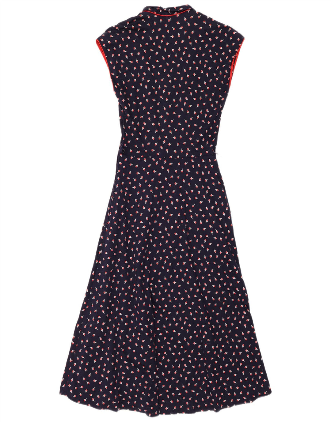 VINTAGE Damska sukienka maxi bez rękawów IT 38 XS Granatowa bawełniana w kwiaty