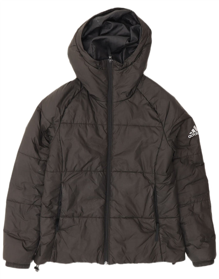 Damska kurtka z kapturem i wyściełaną Adidas UK 12/14 Średnia czarna