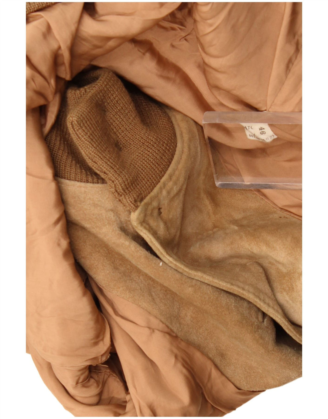 Vintage męska zamszowa kurtka bomber IT 46 Small Beige
