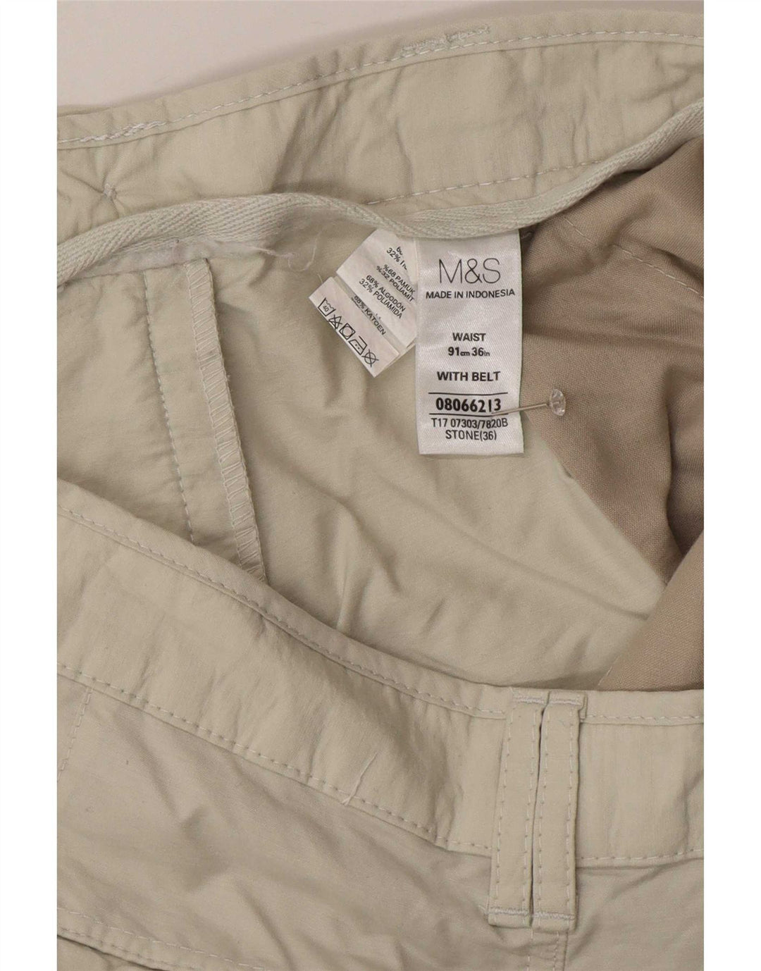 Marks & Spencer Męskie bermudy Cargo W36, duże, beżowe, bawełniane