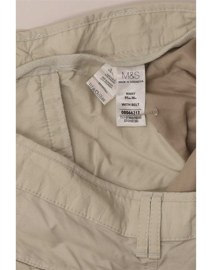 Marks & Spencer Męskie bermudy Cargo W36, duże, beżowe, bawełniane