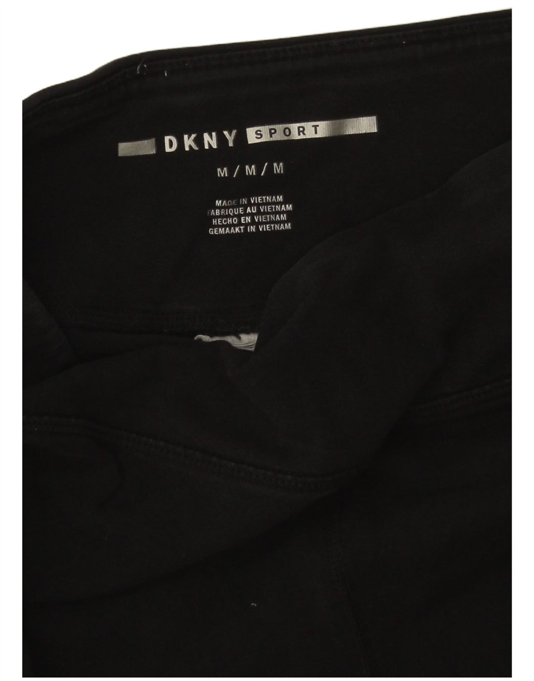 Damskie legginsy graficzne DKNY UK 12, średnie czarne