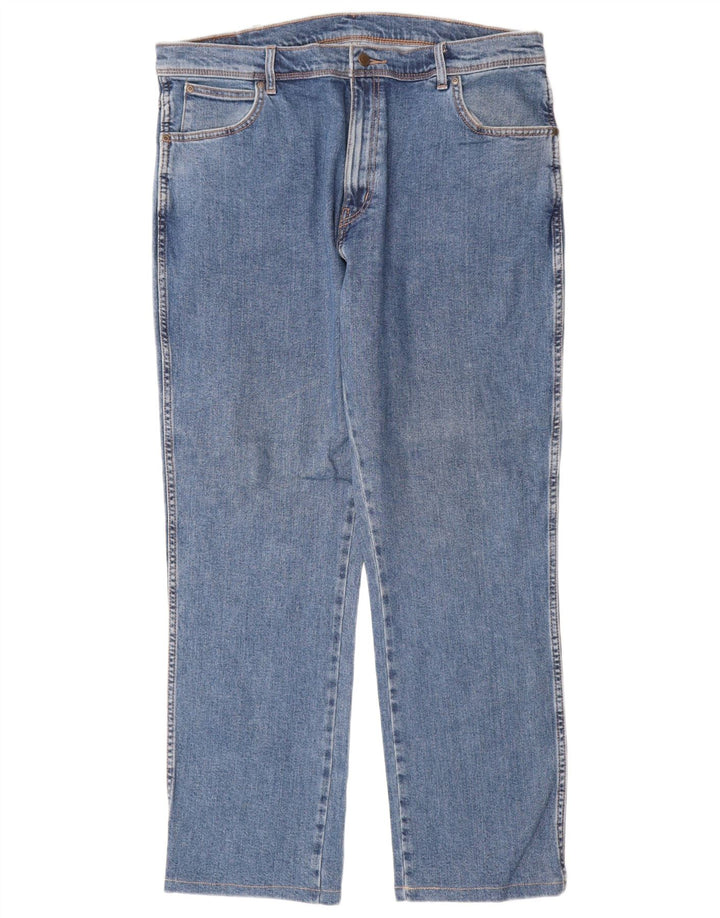 Męskie jeansy Wrangler o prostym kroju W38 L32, niebieskie, bawełniane
