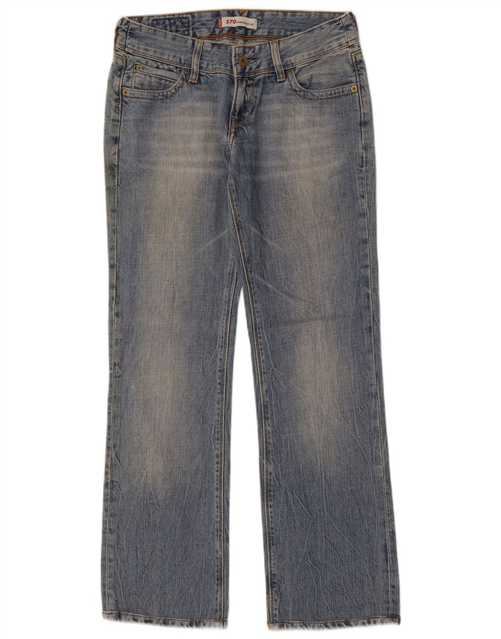 Damskie jeansy Levi's 570 Straight W28 L30 Niebieskie bawełniane