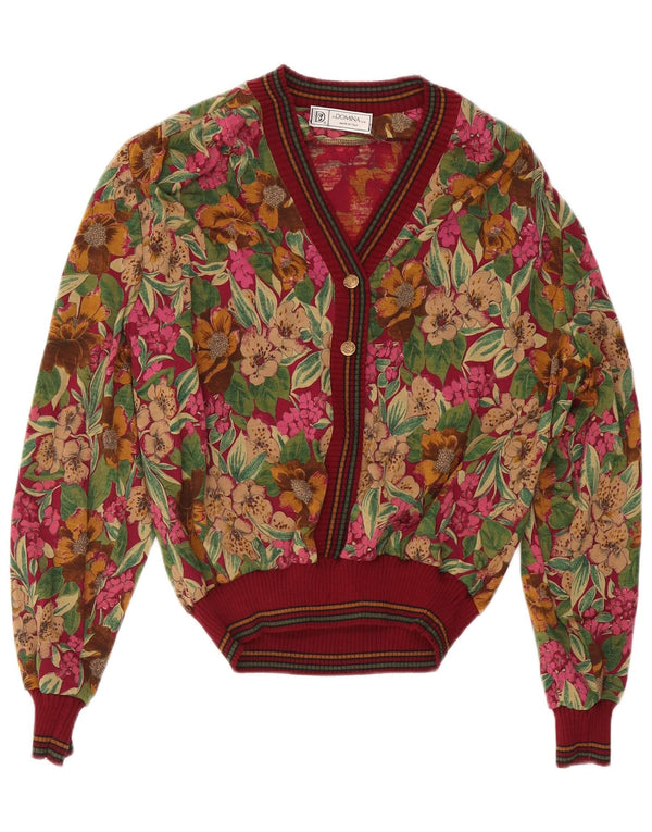Damski sweter Domina z dekoltem w szpic IT 48 XL Wielokolorowa wełna w kwiaty