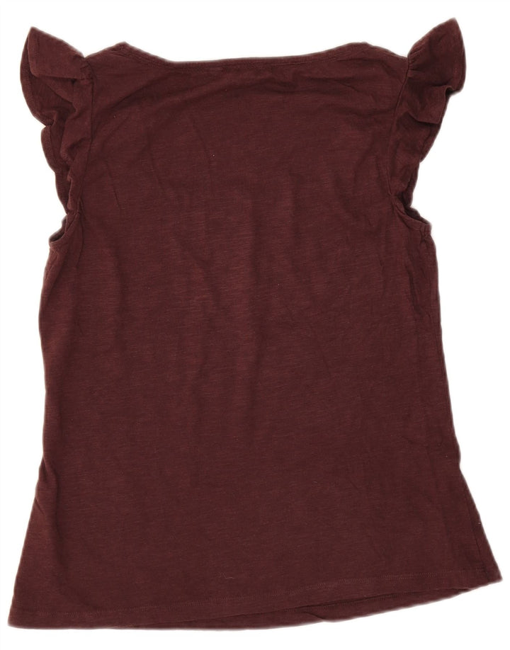 Bluzka damska Fat Face Top UK 10 Small Burgundowa bawełna
