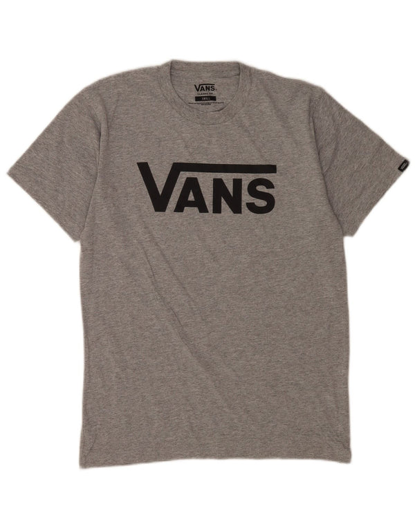 Męski T-shirt Vans o klasycznym kroju z grafiką, mały, szary, bawełniany