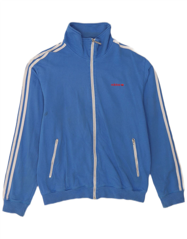 Adidas Męska graficzna bluza dresowa, duża, niebieska, bawełniana