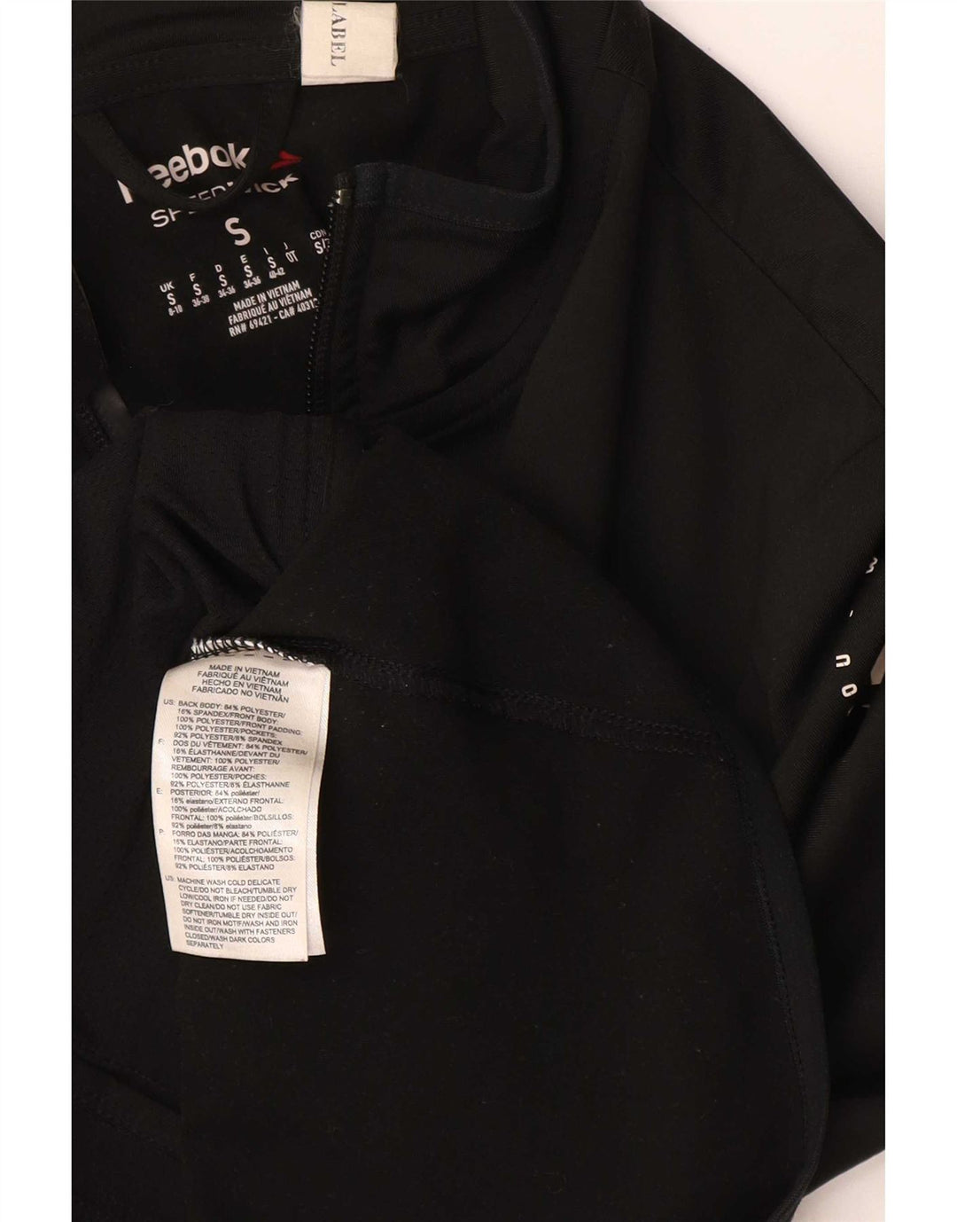 Damska kurtka dresowa Reebok Graphic UK 8/10, mała, czarna, poliester