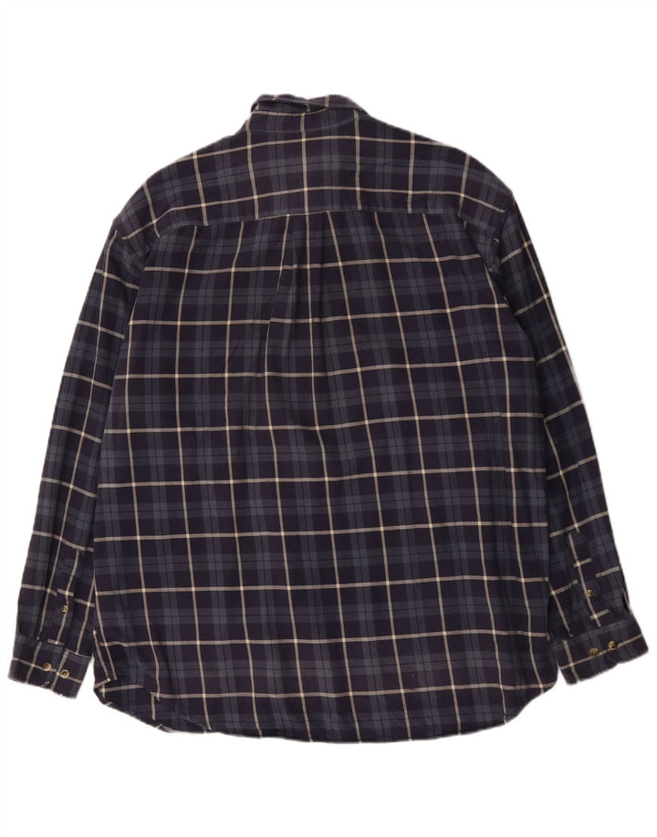 Koszula flanelowa męska Eddie Bauer, duża, bawełniana w granatową kratę
