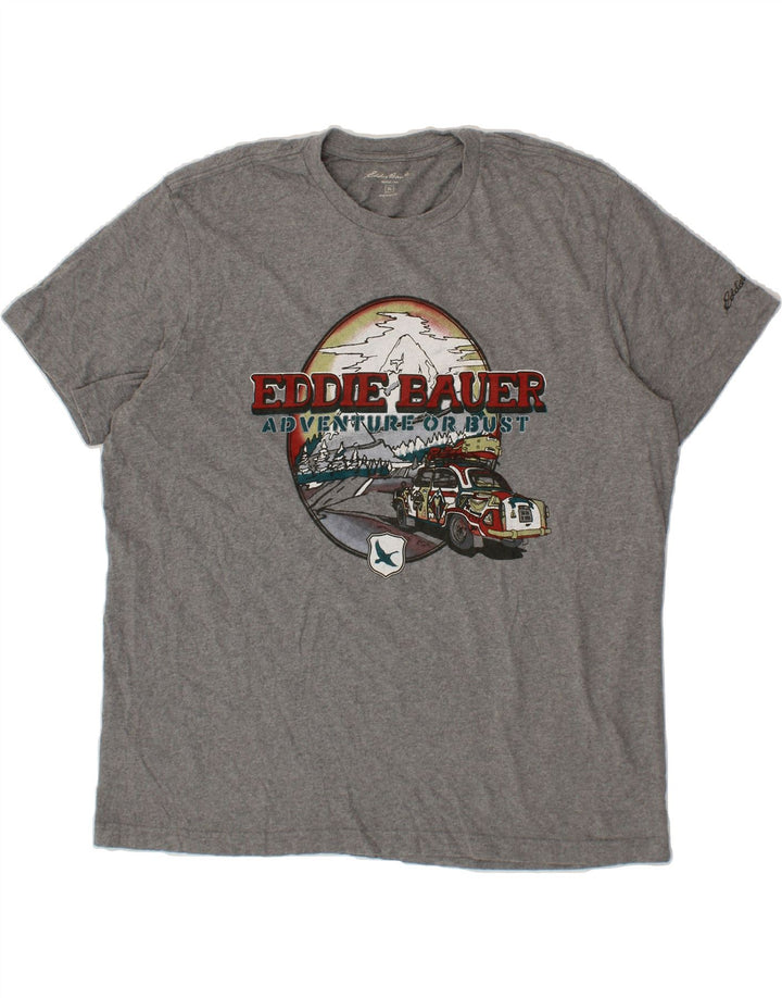 EDDIE BAUER Mens Graphic T-Shirt Top XL Grey Cotton Vintage Eddie Bauer and Second-Hand Eddie Bauer from Messina Hembry 