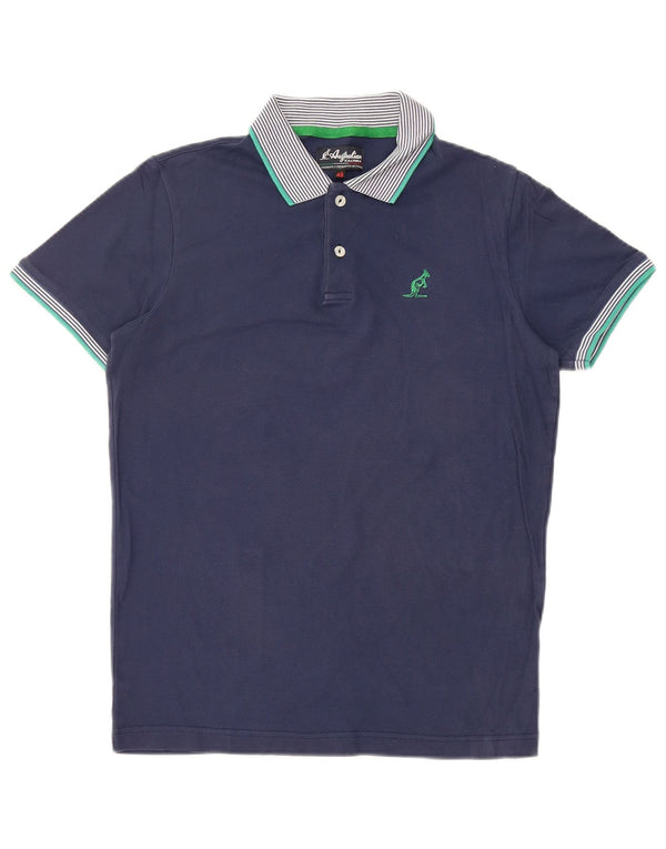 AUSTRALIAN L'ALPINA Mens Polo Shirt IT 48 Medium Navy Blue Cotton