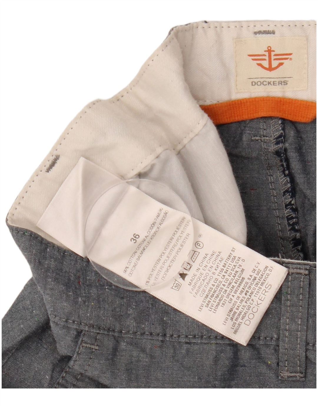 Męskie spodenki cargo DOCKERS W36, duże, granatowe, bawełniane