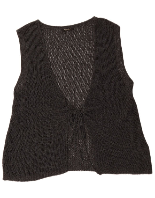 Damski sweter rozpinany Massimo Dutti bez rękawów UK 14, średni szary