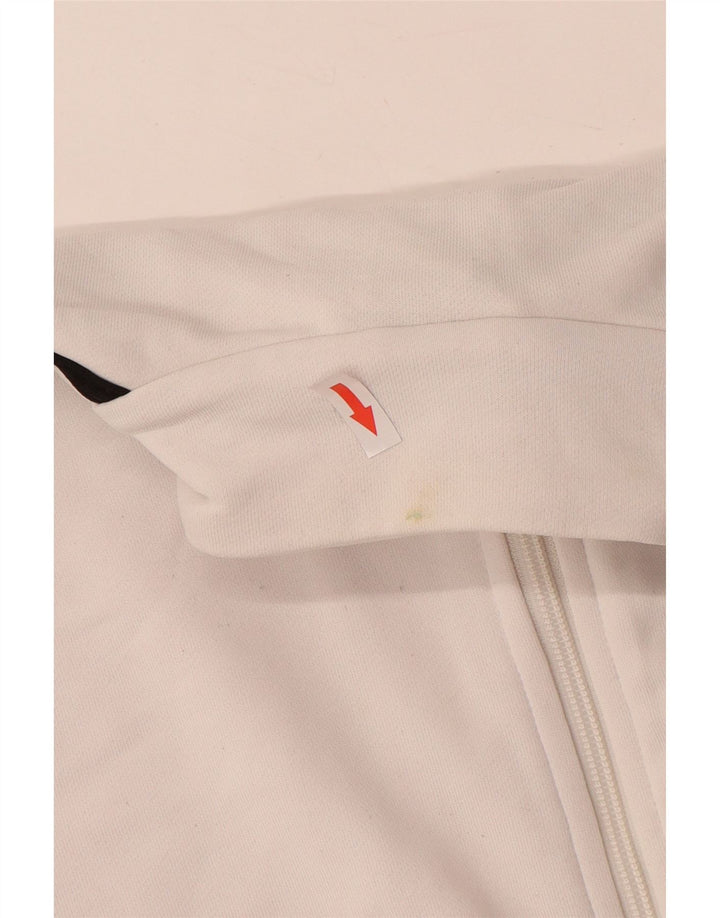 Damska kurtka dresowa ADIDAS UK 16, duża, biała, poliestrowa