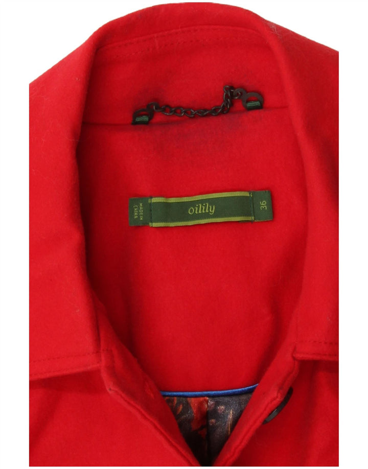 Tłusty damski płaszcz wzorzysty o regularnym kroju EU 36 Small Red Paisley Cotton