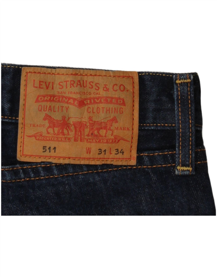 Męskie jeansy Levi's 511 Slim W31 L27 Granatowa bawełna