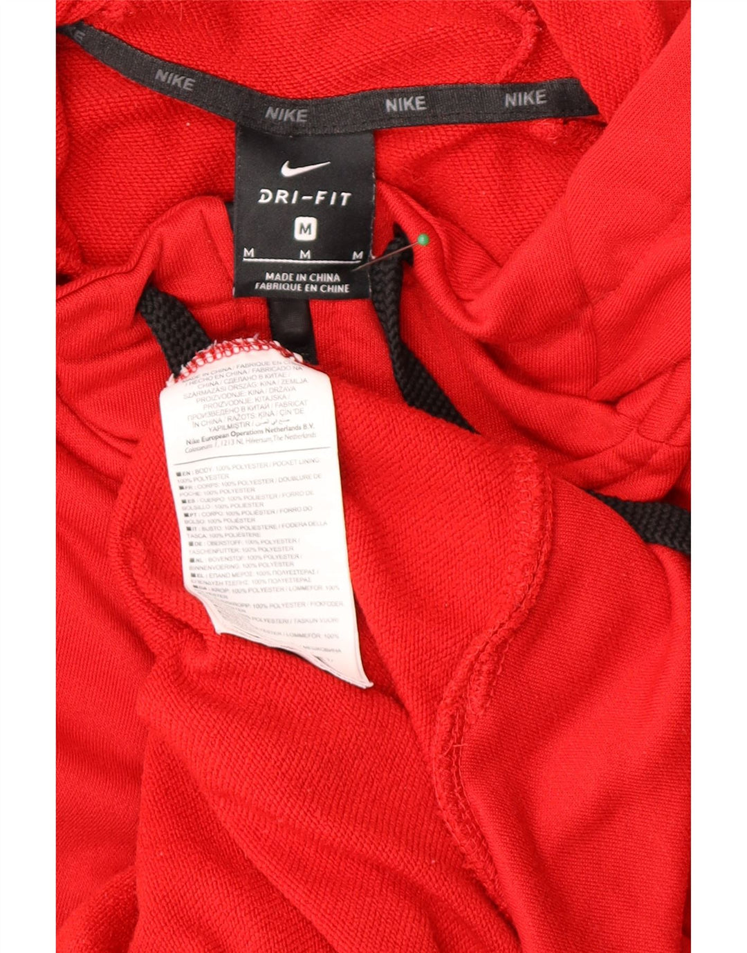 Męski sweter z kapturem i zamkiem błyskawicznym Nike Dri Fit, średni czerwony poliester