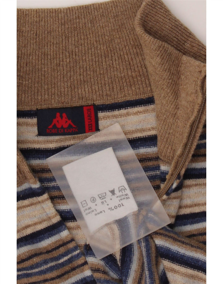 Męski sweter Kappa z zamkiem błyskawicznym 3XL, wielokolorowa wełna w paski