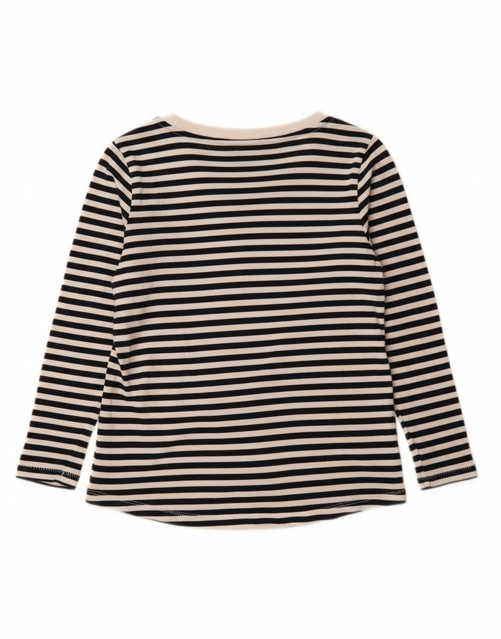 ZARA Womens Graphic Top 3/4 Sleeve UK 10 Small Black Striped