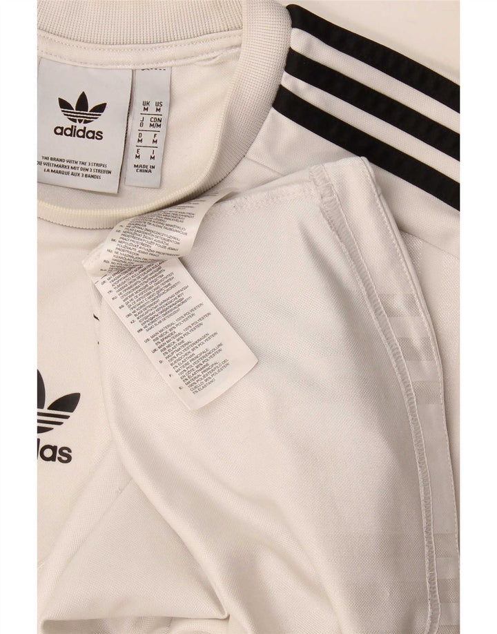 Adidas Męski T-shirt Top Średni Biały Poliester